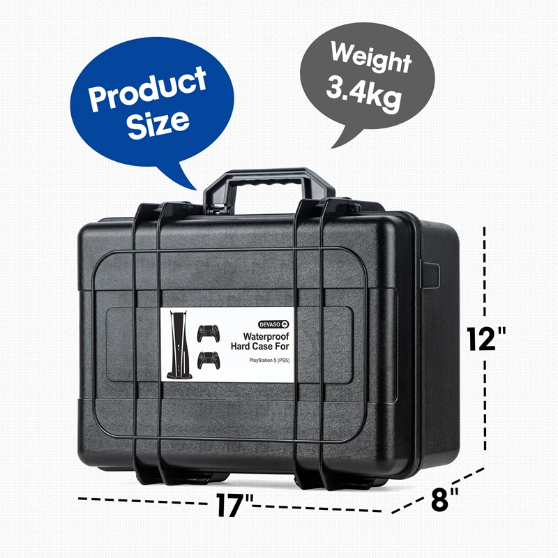 Travel Hard Case Carrying Case for PS5 PlayStation 5 Console Controllers Games Standard Digital Versions Accessories