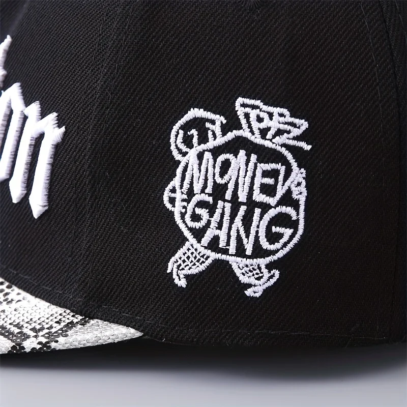 JX Unisex Flat Brim Hip-hop Baseball Cap, Letter Embroidery Baseball Hat, Outdoor Peaked Hat For Daily Life