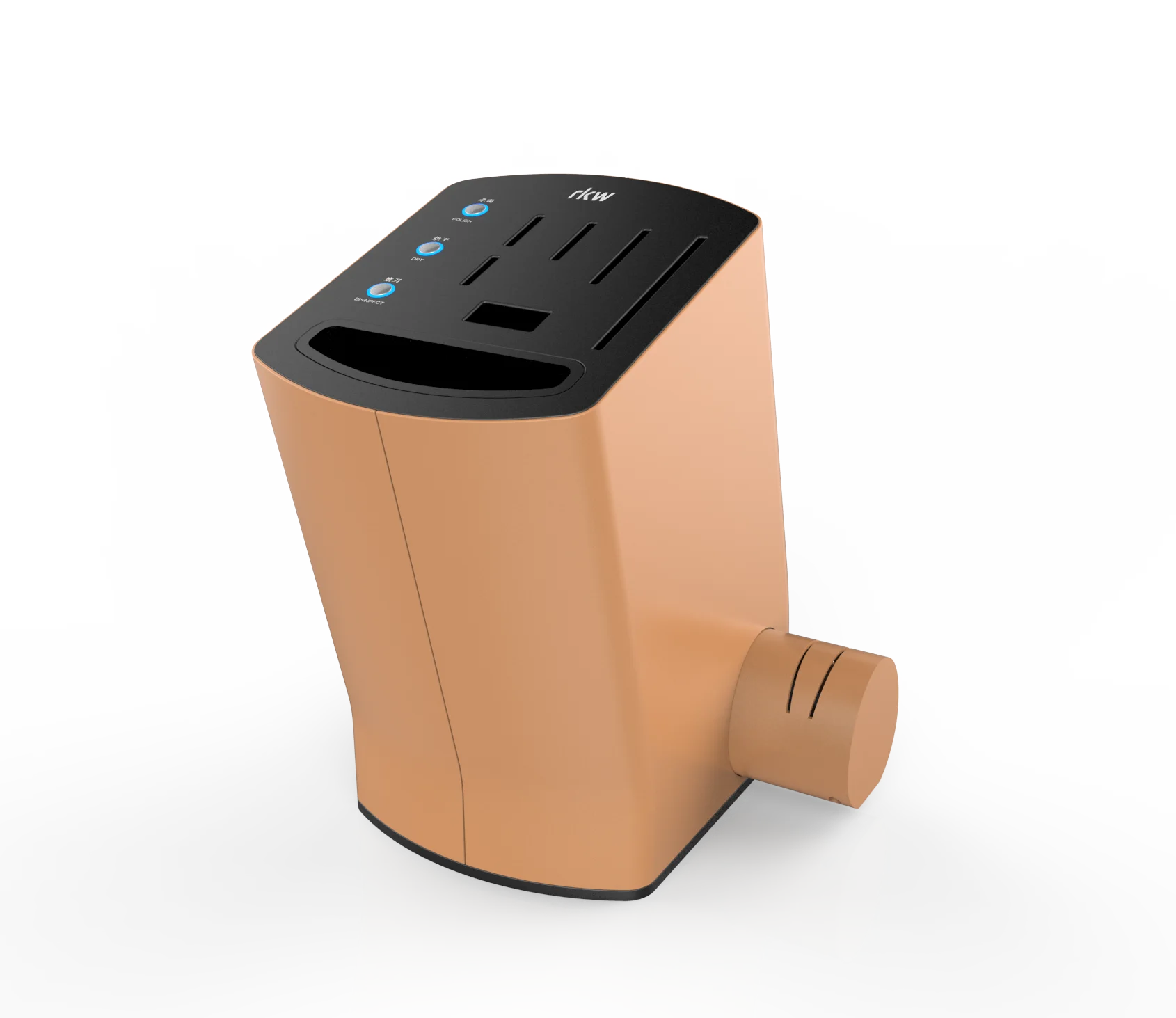 Kitchen Appliances Multi-function UV Disinfection Hot Air Dryer Knife Holder ABS Plastic Shell Clear Knife Block With Sharpener