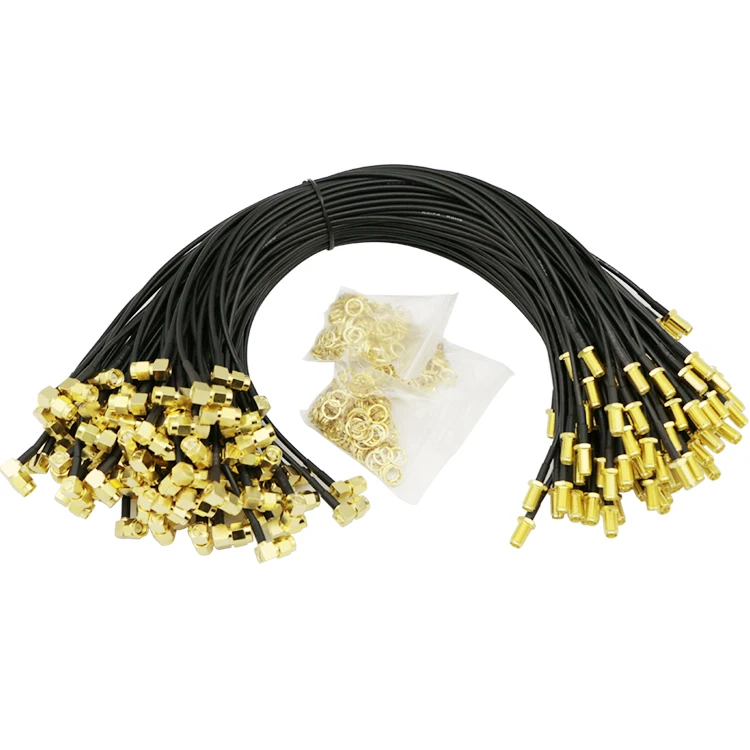 25cm RG174 Cable SMA to SMA, Right Angled Female to Male SMA RG174 Cable