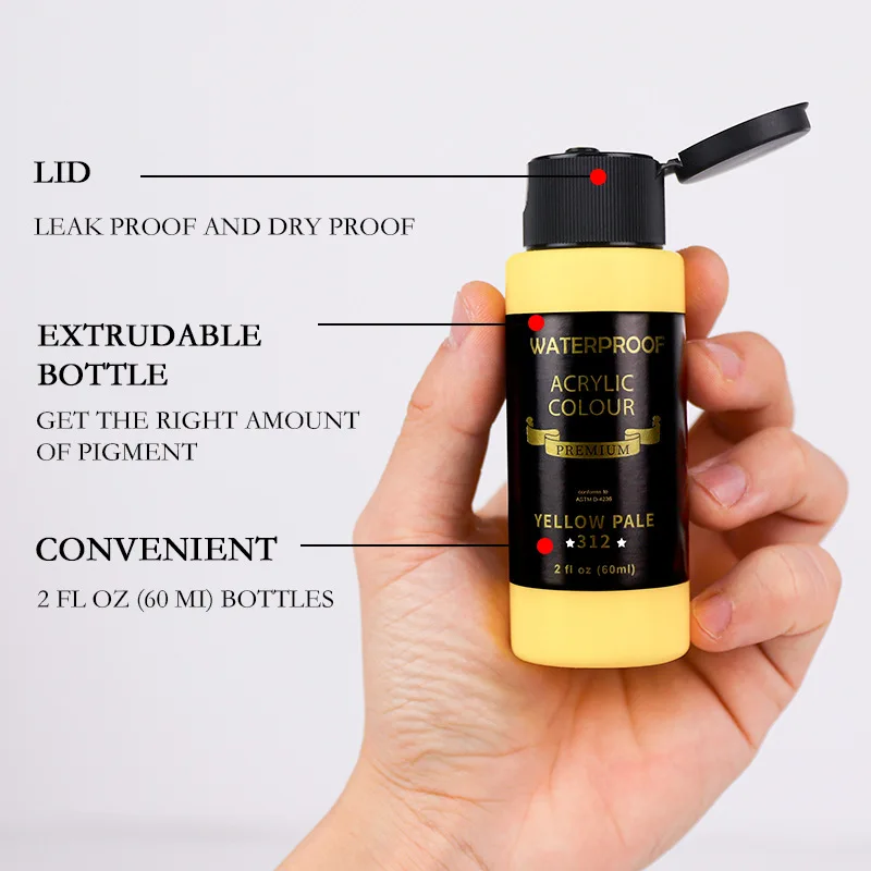 Acrylic Paint 60ml 36 Colors Acrylic Painting Paint Waterproof Set 60ml