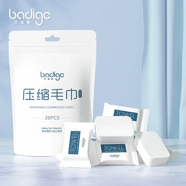 Outdoor trip compressed disposable facial capsule towel face clean candy tissue water expand mini compressed hand towel tablets
