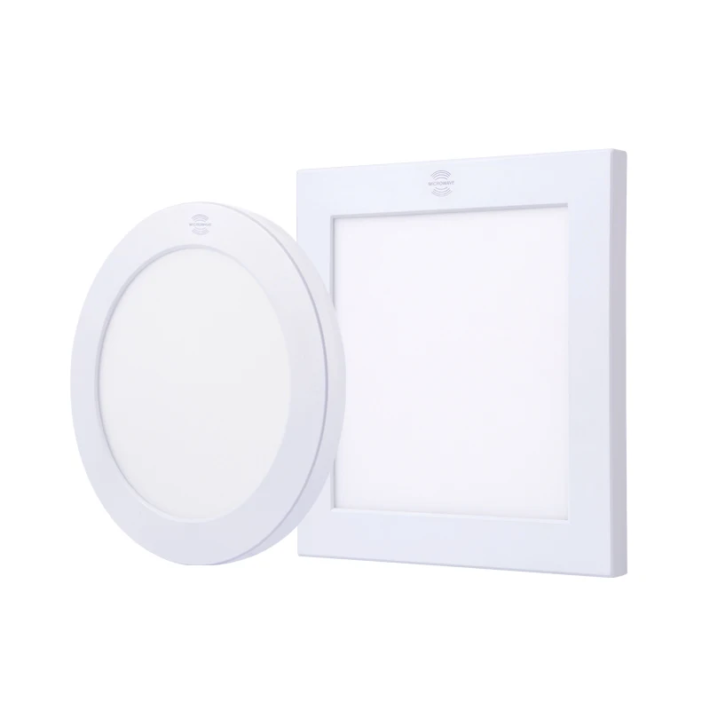 Selectable Color Temperature Surface Mount Dimmable Microwave Radar Sensor Square 18W/24W LED Ceiling Panel Light Wall Lamps