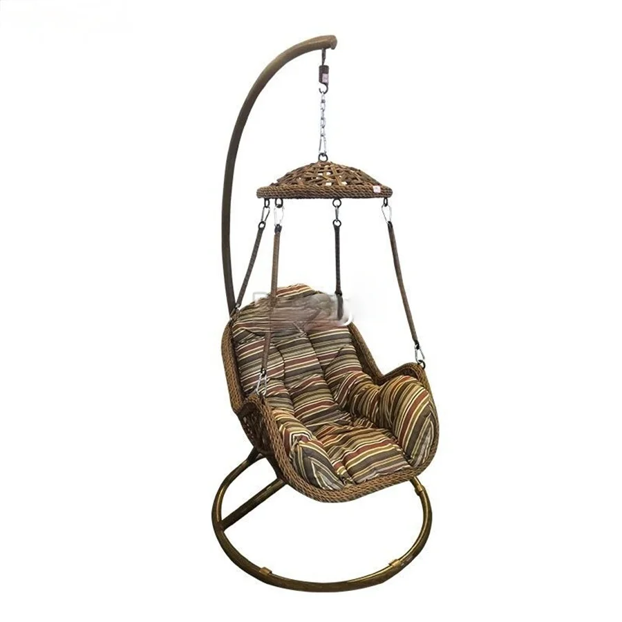 
Cheap Outdoor Rattan Two-Seater Adult Basket Cane Swing Hanging Egg Chair For Garden 