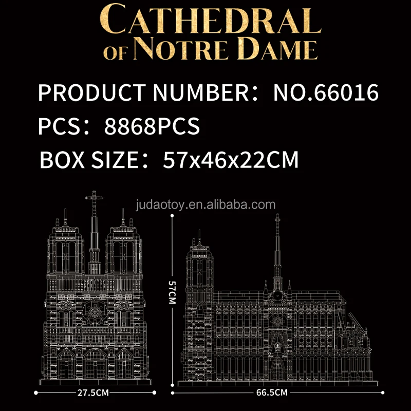 Reobrix 66016 New MOC Idea City Notre Dame De Paris Bricks toys Adults Building Blocks Sets Toys christmas gifts for kids toys