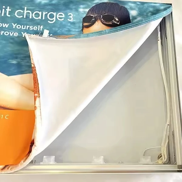 6*9 inch custom tension fabric frameless portable led ultra-thin UV soft film billboard massage advertising light box