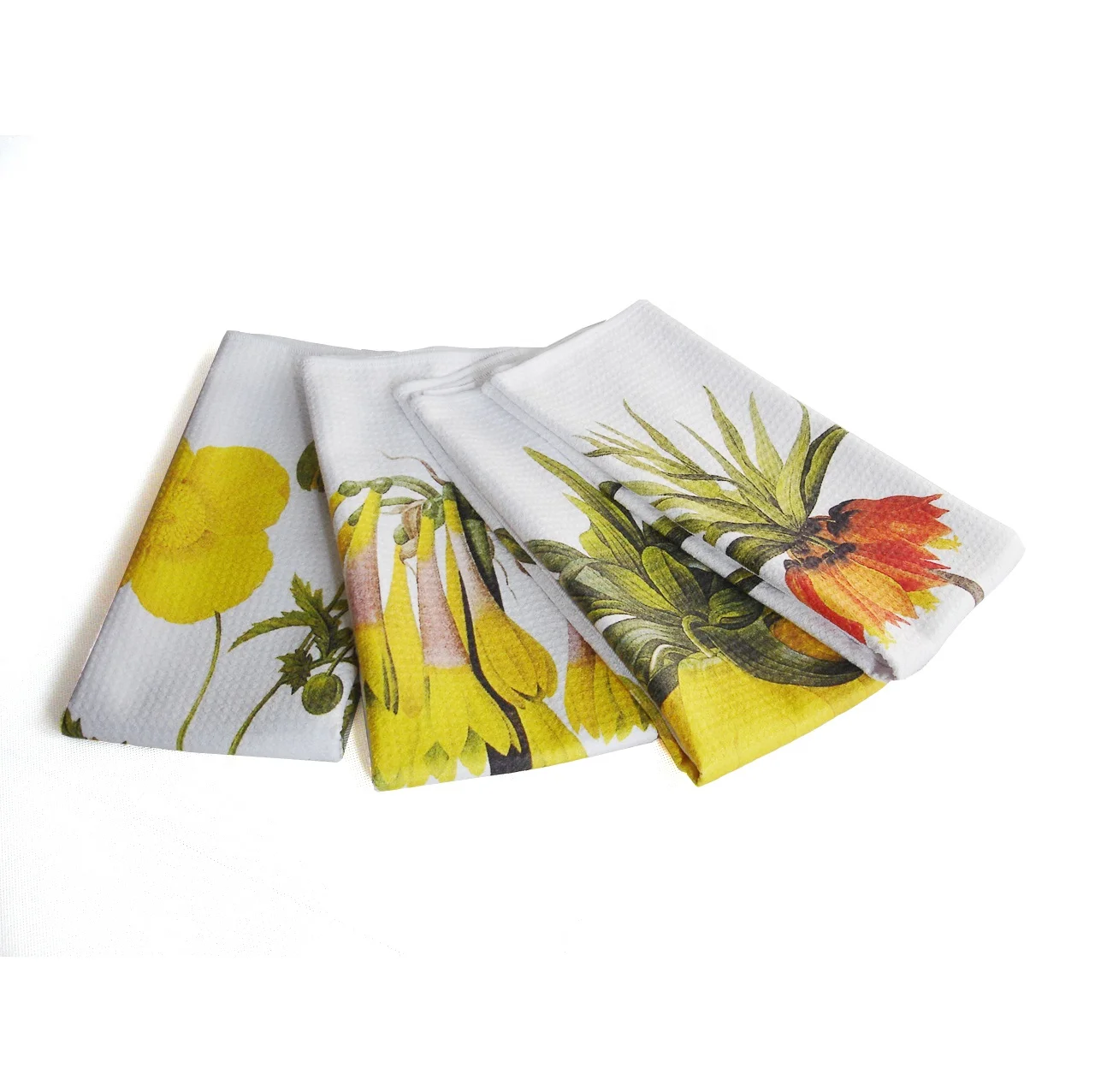 2022 small hand fabric farmhouse custom print reusable microfiber polyester white waffle weave tea sublimation kitchen towels