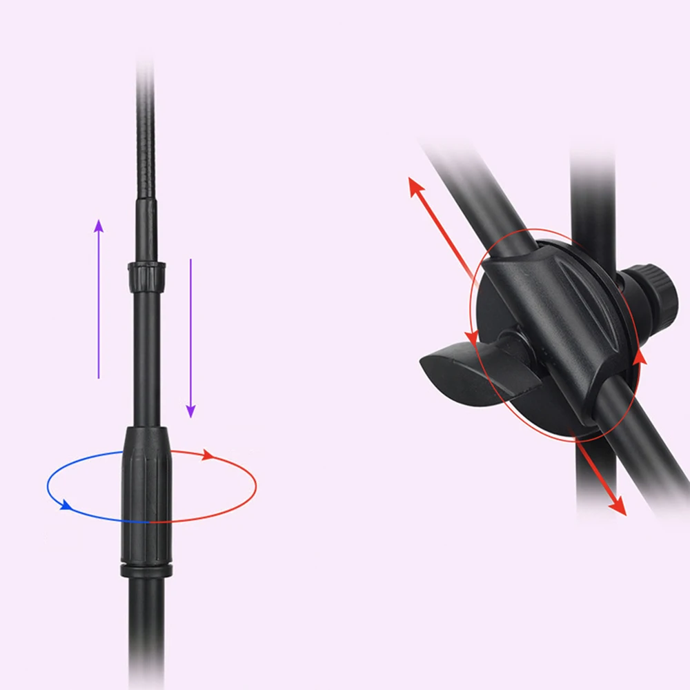 Oem microphone Stand triple phone clip with mic pop filter stand with microphone holder