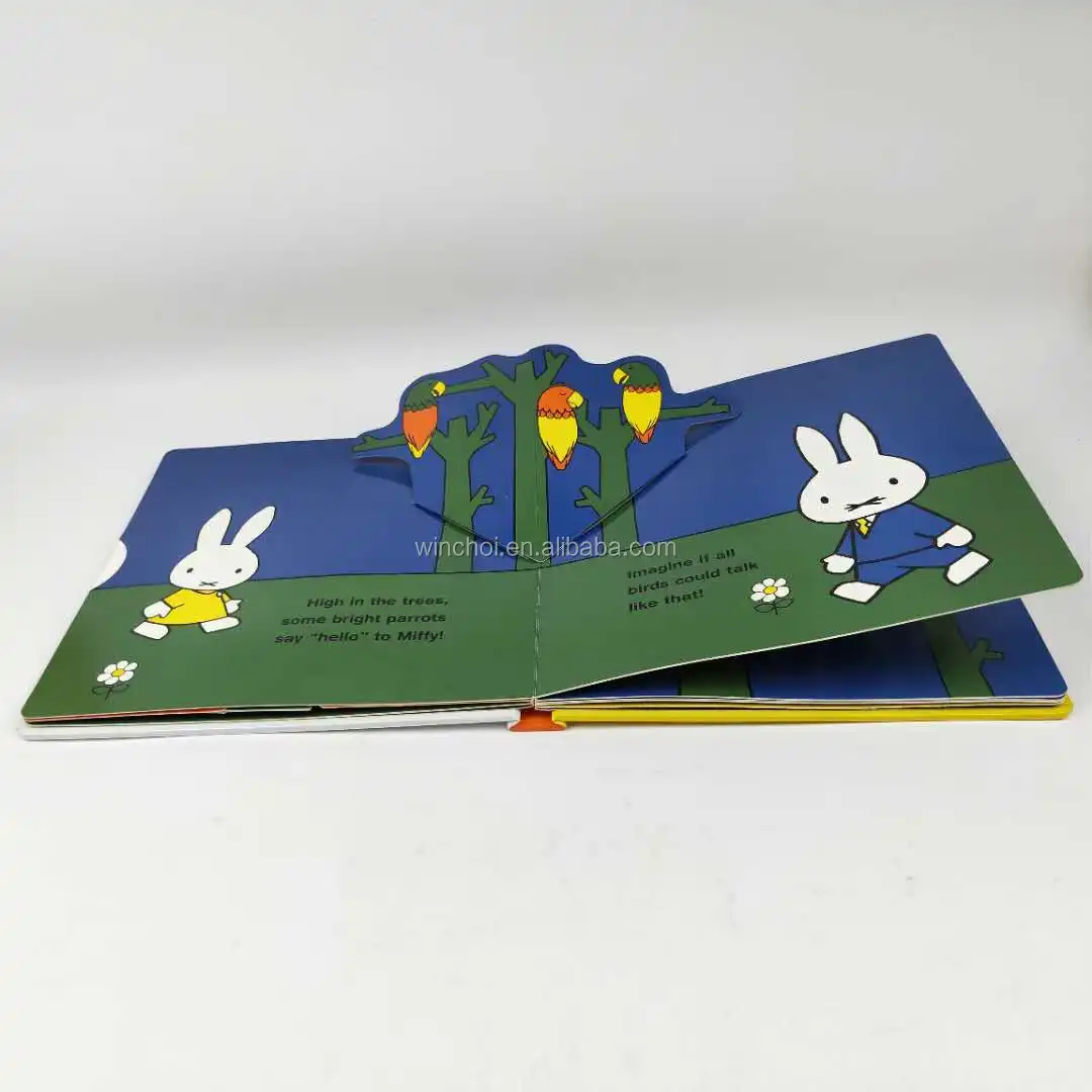 Удивительный ребенок животное pop up книга печать дети красочные pull-tab животных доска книга принтер