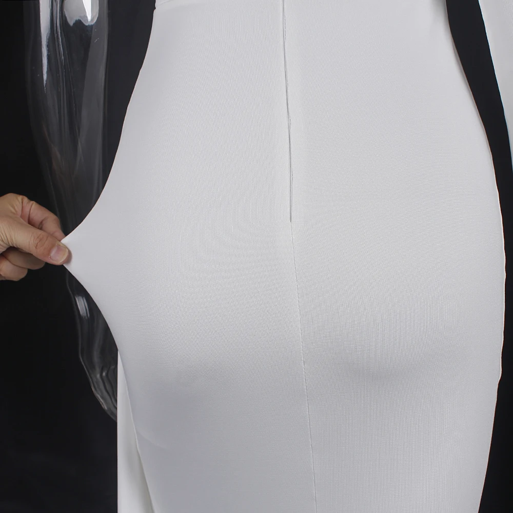 One Sleeve Pleated  Floor Length White Evening Dress Bridesmaids Party Prom Gown With Ribbon for Women