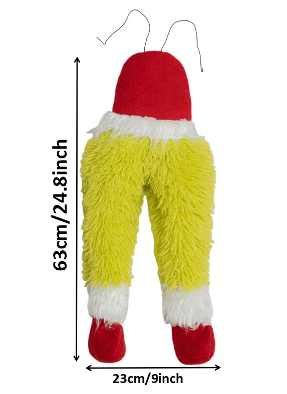 Christmas 2024 Funny Soft Green Grinch trees decoration Head Arm Leg Stuffed Plush Toys Hanging Christmas Tree decor