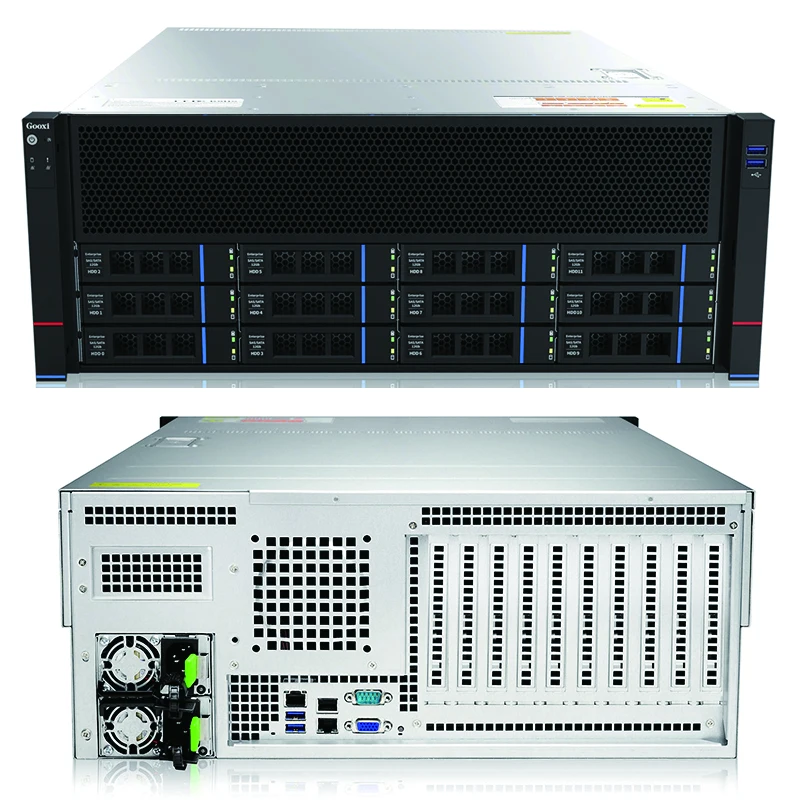 4U 12 bay AMD High Density GPU Server Barebone Dual-socket CPU computing server for ALEO AI Cloud Computing HPC