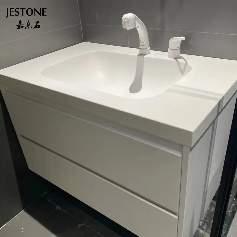 Modern Custom Made Bathroom Corians Solid Surface Kitchen Integrated Vanity Sinks