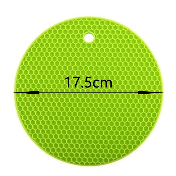Non-slip Silicone Insulation Mat Round Honeycomb Multipurpose Drying Mat Pot Holders Heat Resistant Coasters for Kitchen