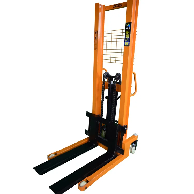 Manual hand operated forklift 2 Ton 2.5 M hydraulic hand stacker with motor