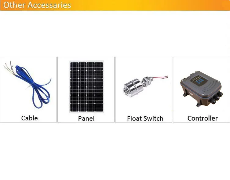  3-дюймовый постоянного тока 48V 500W глубоких скважин винт погружной насос на солнечных батареях