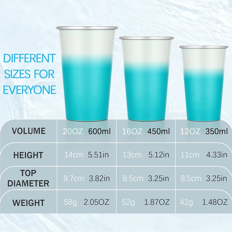 Promotional Custom Color Changing Disposable Reusable Stainless Steel Aluminum Drinking Cup Beer Cup For Party Restaurant