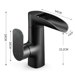 bathroom deck mounted modern style black brushed waterfall faucet cold and hot water tap waterfall tap
