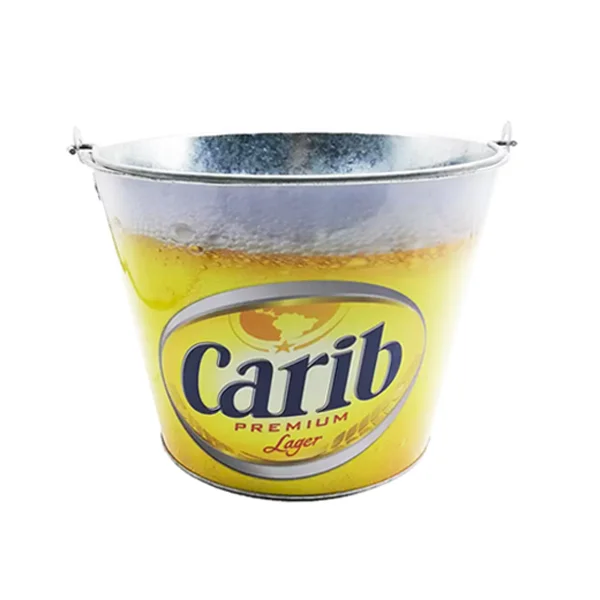 Galvanized ice cooler 5 Quart color metal bucket with bottle openers and CMYK Logo