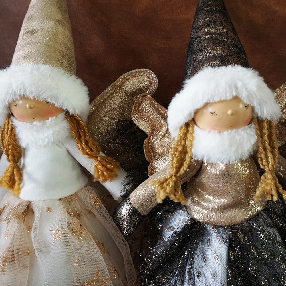 Cute Dolly Angel Doll Valentine Day Gift Stuffed Toy Christmas Decorations Plush Doll with Yarn Skirt