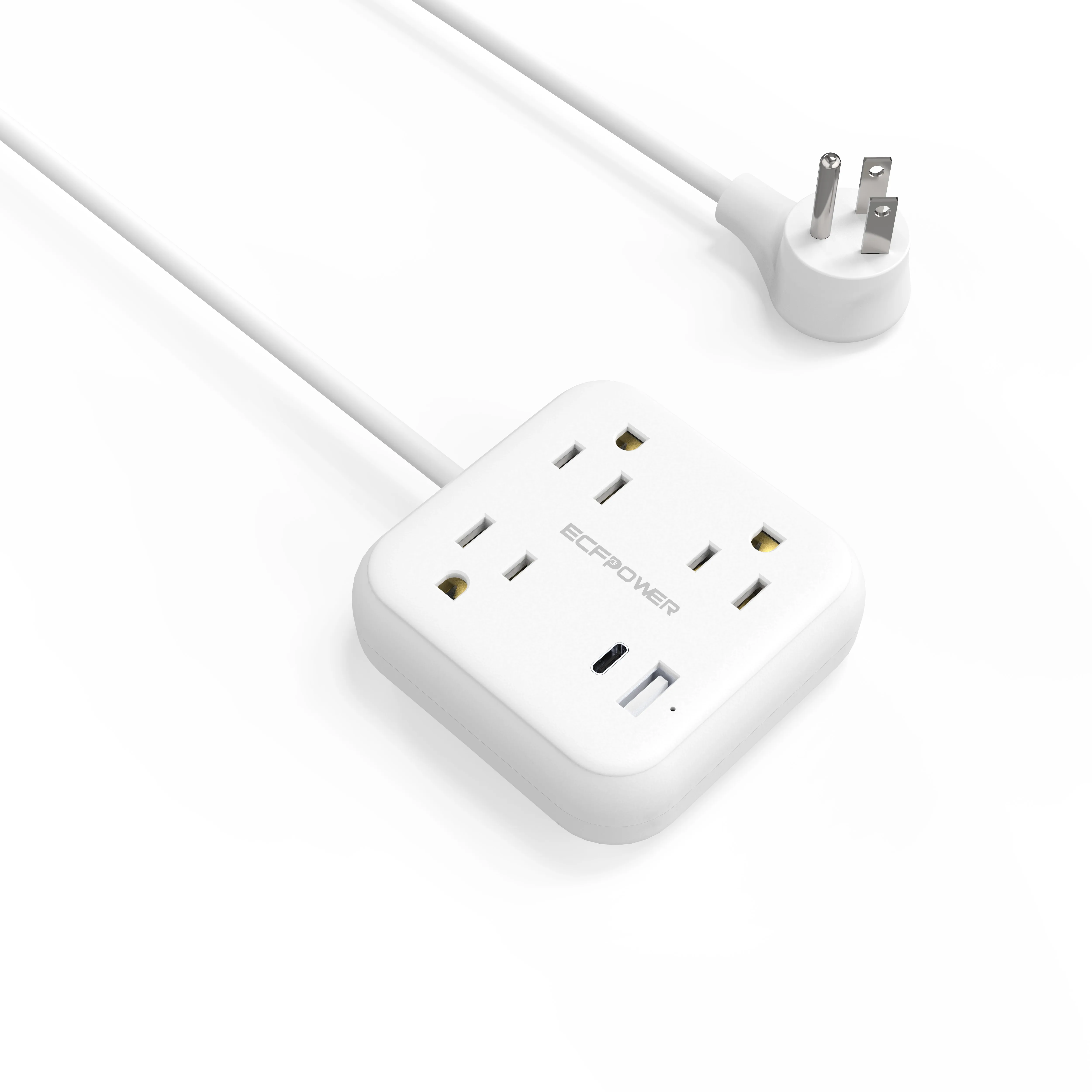 Сетевой фильтр с 2usb-портами 1Type-C pd18w 3 розетки портативный сетевой usb-портом для рабочего
