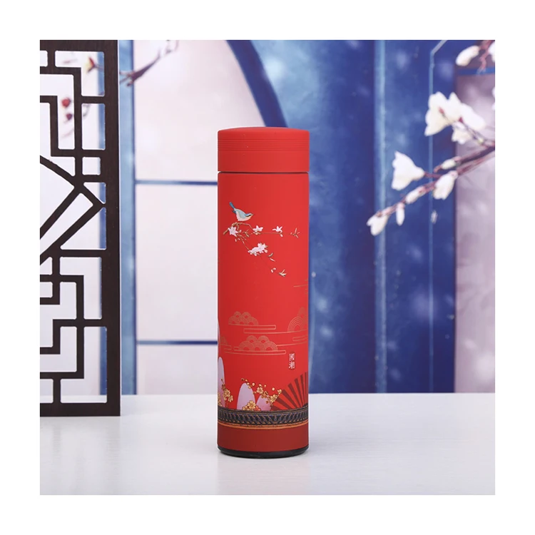 Oem Chinese Culture Spray Paint 500Ml Stainless Steel Vacuum Flask Thermo Bottle Water Flask Cup