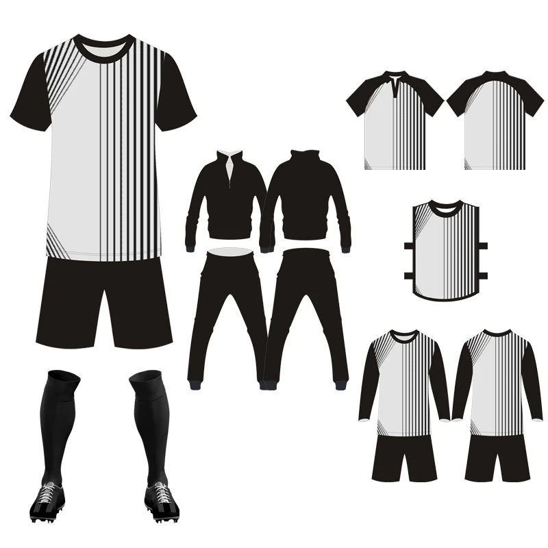 High Quality football  Uniforms Custom Youth Soccer Blue Jersey Sets  for Men  Football Kit