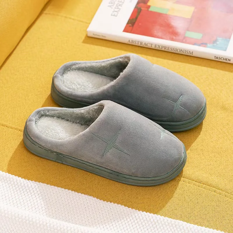 Hot Sale Winter Footwear Flat New Women Thick Indoor Home Non Slip Versatile House Shoes Warm Plush Cotton Slippers for Men