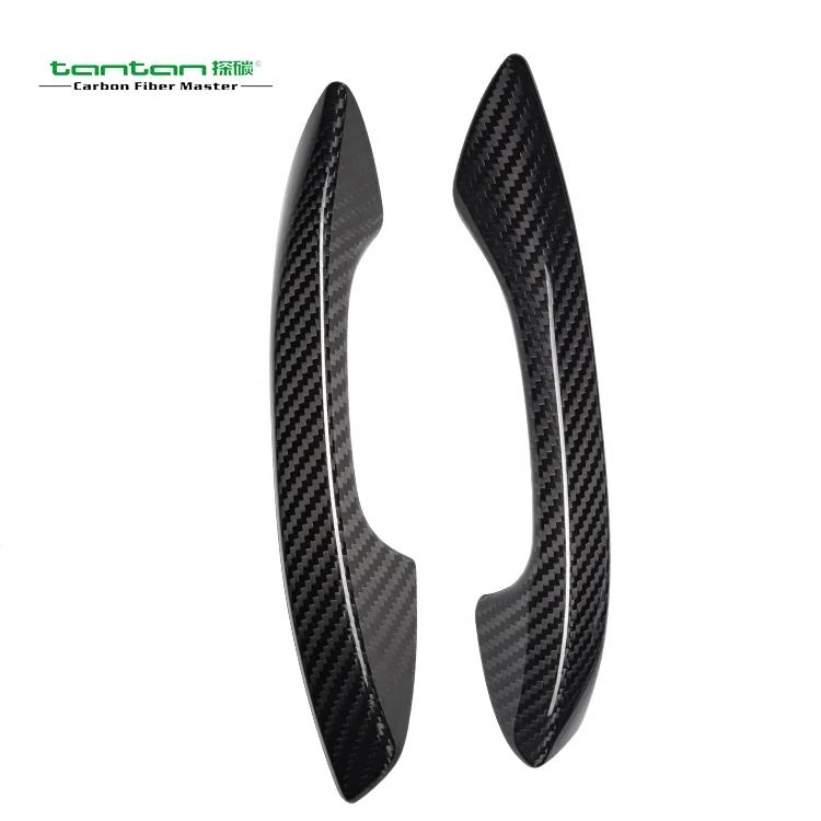 tantan Carbon Fiber Car Exterior Accessories For Porsche 718 Boxster CAYMAN Carbon Fiber Door Handle Cover Sticker
