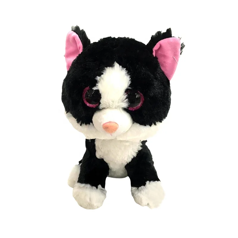 Черные Блестящие большие глаза кошка кукла мягкие животные плюшевая игрушка