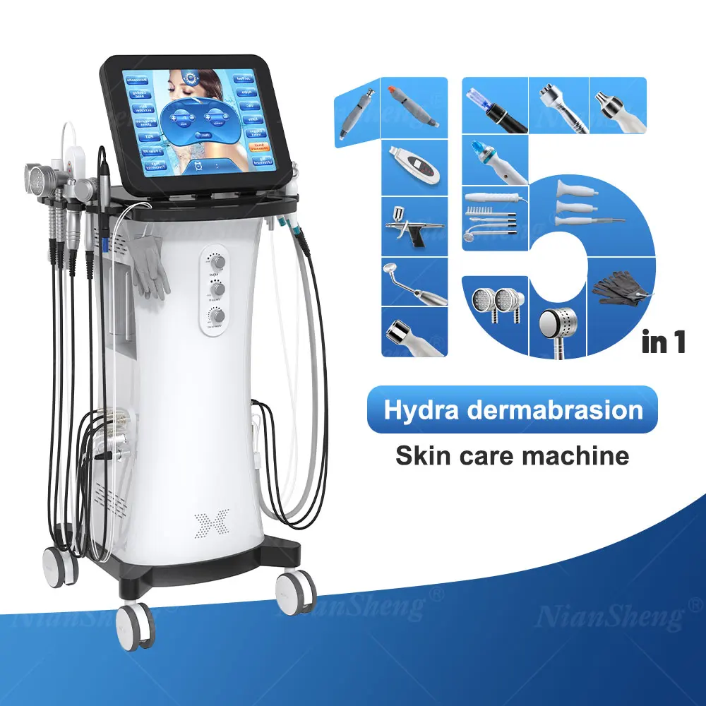Niansheng  Hot Sell 15 in 1 Professional hydro microdermabrasion hydra dermabrasion machine facial machine