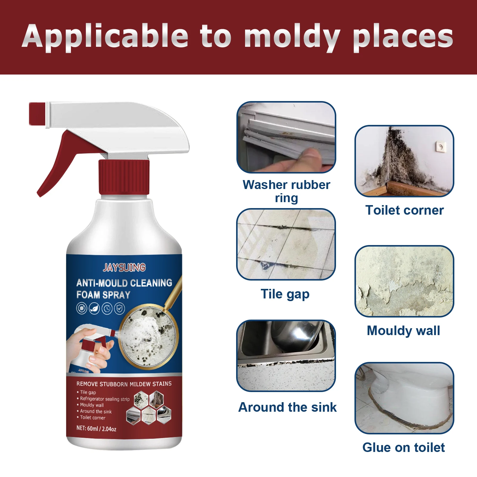 Jaysuing Anti-mildew Agent Paint Easily Anti Mould Spray Tiles Rich Foam Anti-mildew Agent For Wood