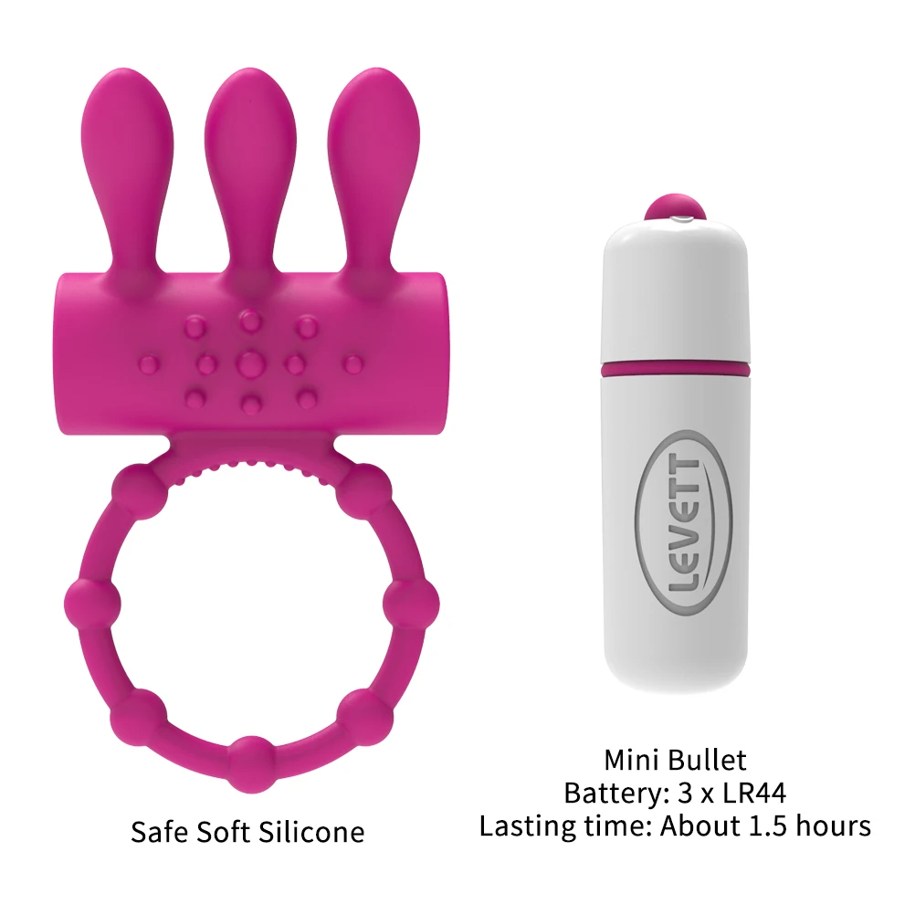 Levett mini bullet powerful massager cock ring reduce the sensitivity of penis extend the sex time silicone vibrator