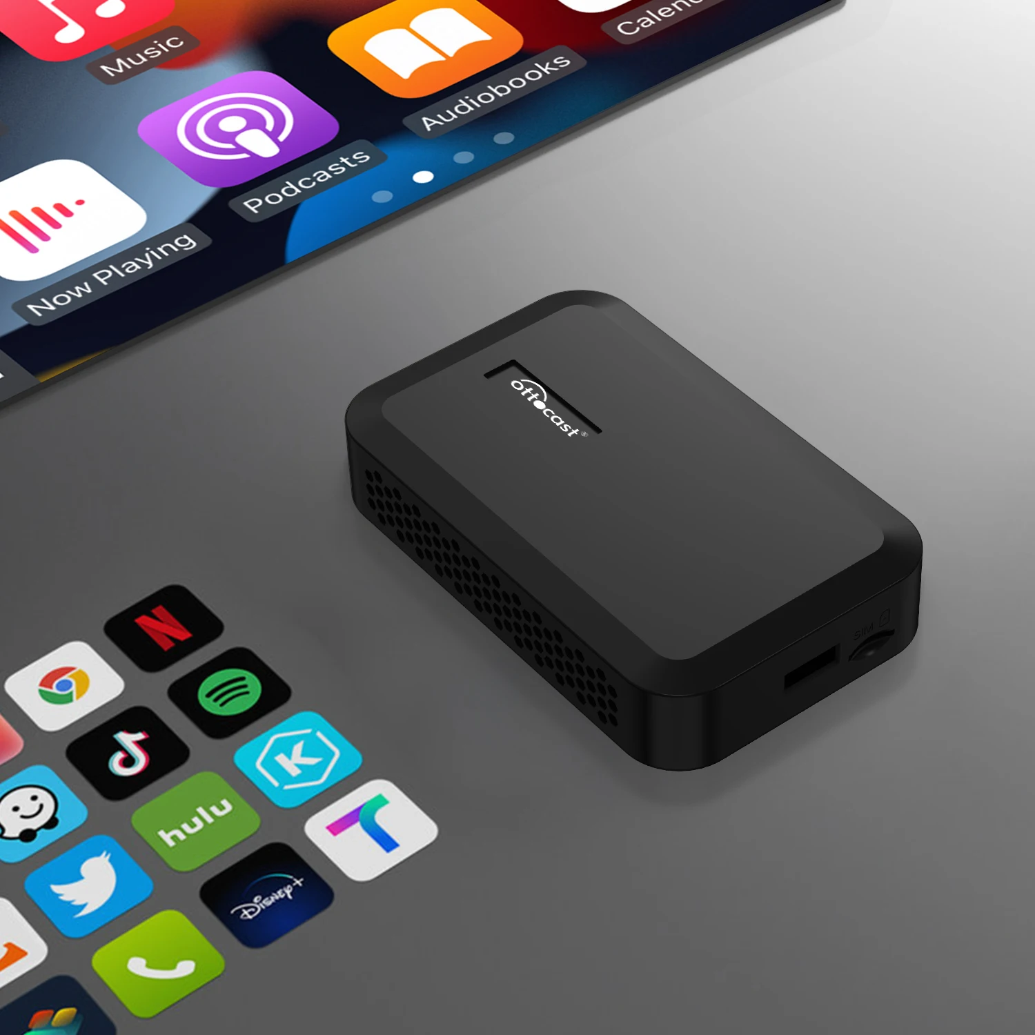 Ottocast Wireless Android AI Box carplay GPS navigation online video music gaming smart box for iphone samsung