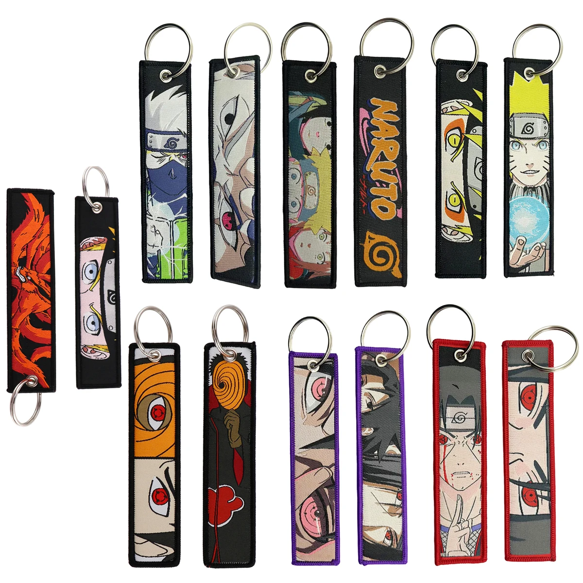 Custom BLEACH Embroidery cute anime double-sided Keychain Motorcycle Car Son Gohan Anime Embroidery Keychain