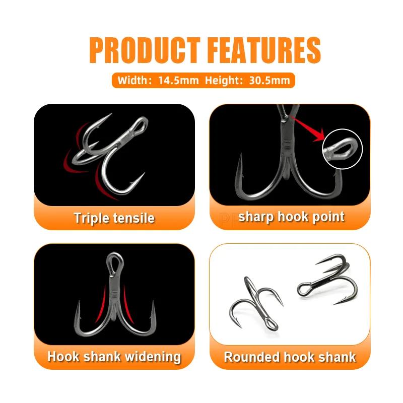 THORFORCE OEM/ODM Super Strong Treble Hook Strengthen Treble Hook Saltwater Fishing Hook For Fishing Tackle