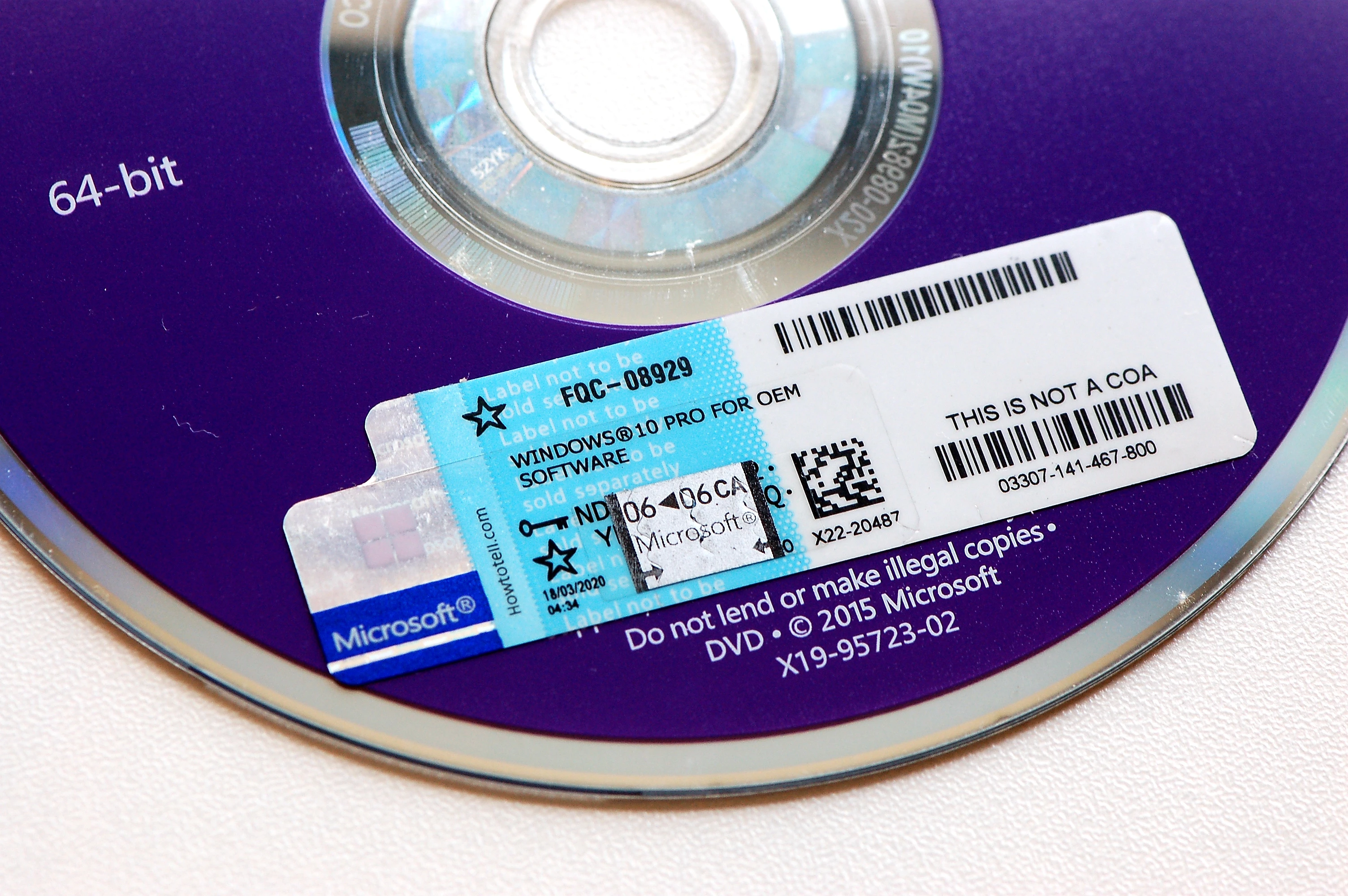 Micro soft Window 10 Pro Oem Key Operating System Software dvd package