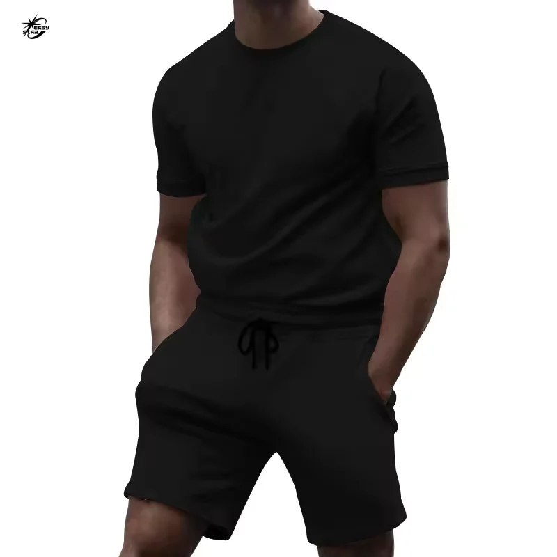 Custom Summer Sportswear Tracksuit T-shirt & Shorts Set For Men Running Custom Men Short Sets  Jogging Suit