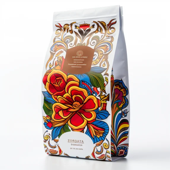 Custom Printed Resealable Matte Food Grade Empty standing white coffee bag for coffee Tea plastic packaging bag