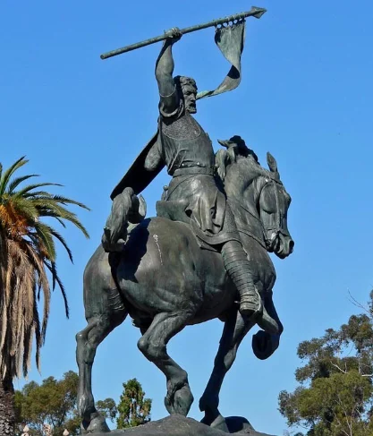 Classic Bronze Warrior Sculpture Antique large riding jumping horse with warrior metal bronze soldier knight statues