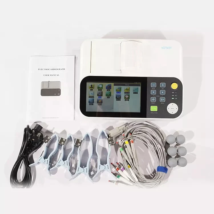 Medical level Color Screen Holter 6 Channel Usb Automatic Measurement Store 500 Copies Of Data Portable ecg Monitor