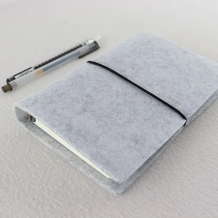ISO9001China supplier promotional custom A4 A5 A6 wool felt cover handmade notebook binder diary felt notebook