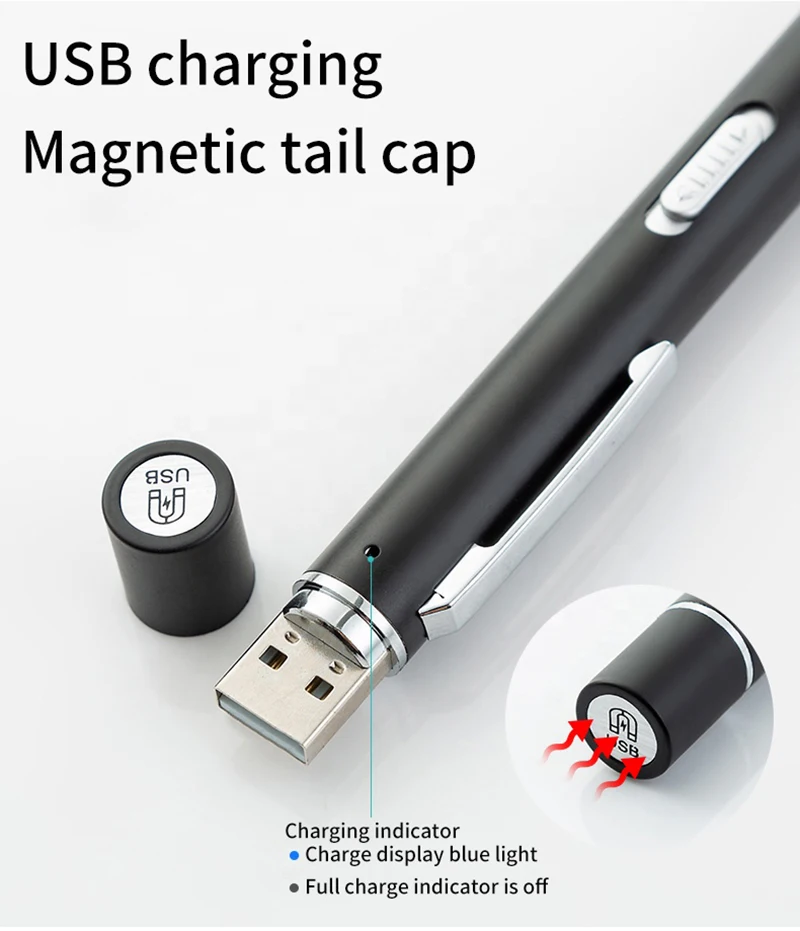 Portable Led Flashlight Stainless Steel Mini Rechargeable Flashlight Small Strong