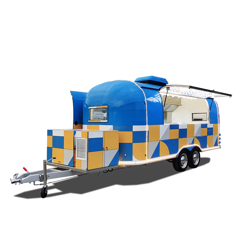 UKUNG personalized customization food trailer Charcoal barbecue trailer with smoke machine shawarma machine sugar cane juicer