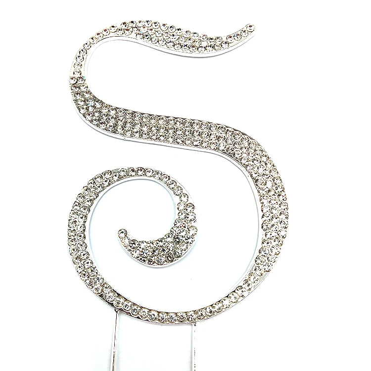 Wholesale Fashion Capital English Letters A To Z Crystal Rhinestone Cake Topper For Birthday Party Cake Decoration