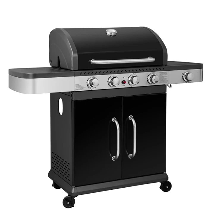 High Quality 6 Burners Cast Iron Grill Barbecue Electronic Pulse Ignition, Folding Charcoal Bbq Grill