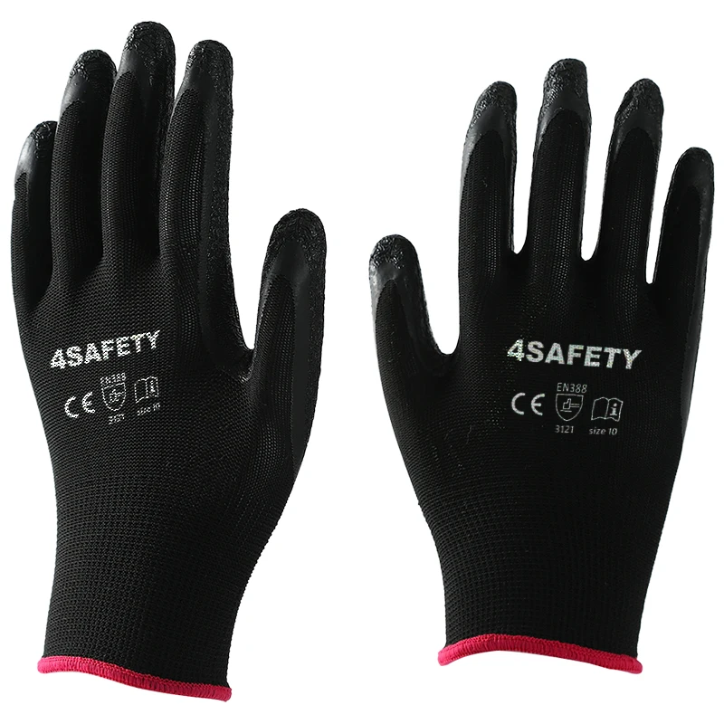 Outdoor Construction Latex Coated Strong Grip Anti Slip Work Safety Gloves