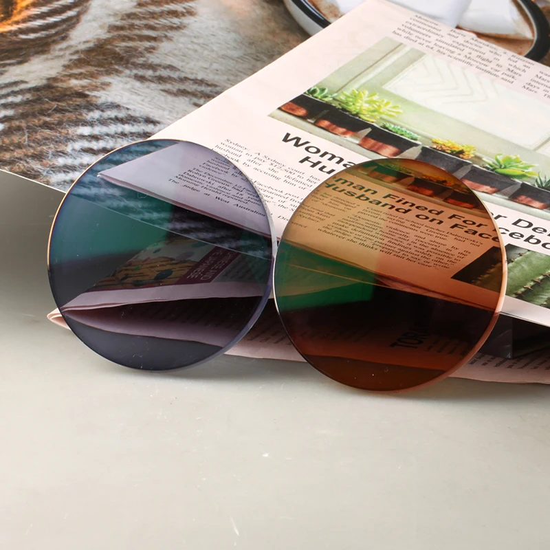 China Optical Lenses Factory Photochromic Sunglasses Sun Lens 80mm Gold Supplier