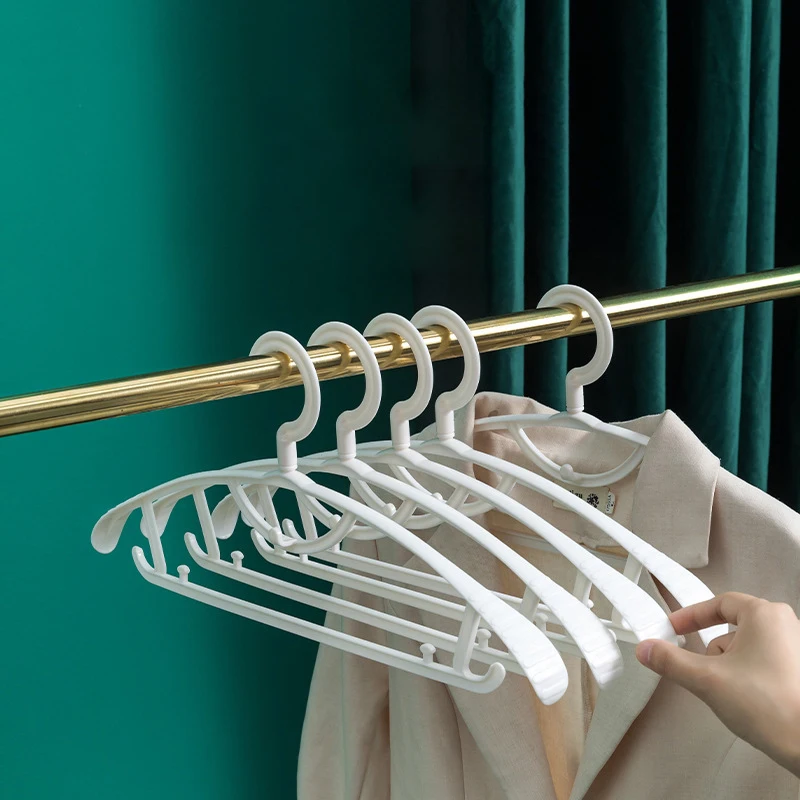 Wide Shoulder Space Saving Stacking Plastic Hangers Folding Hanger Organizer Hangers For Home Hotel