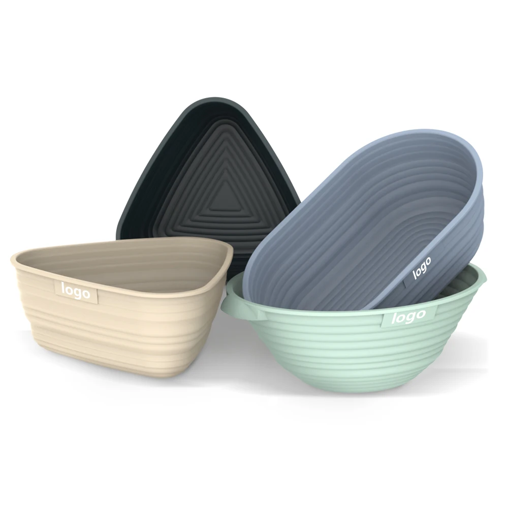 Silicone Bread Proofing Basket Set,  Collapsible Thickened Banneton for Home Sourdough Bakers Baking with Essential Tools